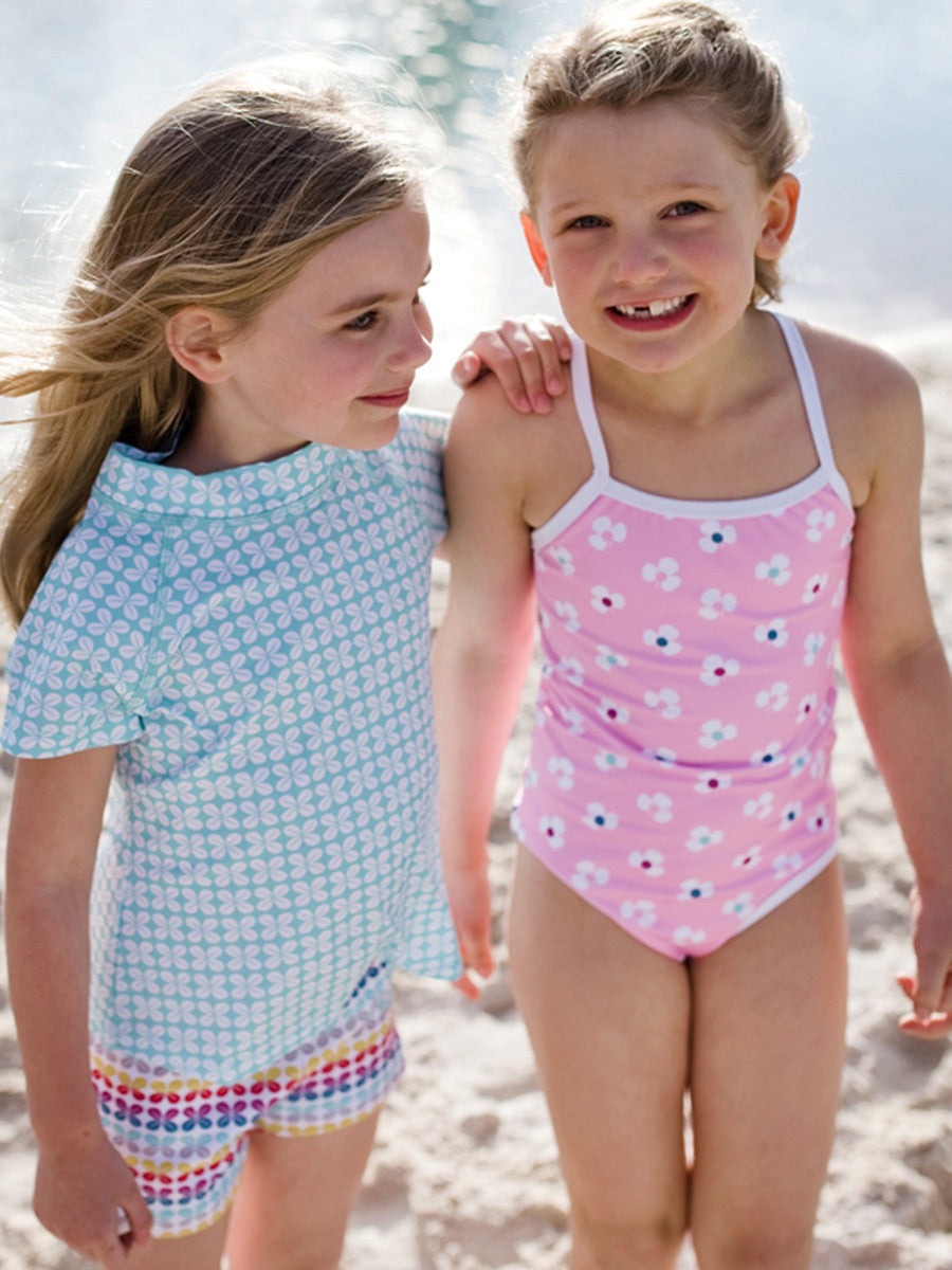 Beach Life Australia - Sandy Feet Australia - One Piece Pink Flower Swimsuit