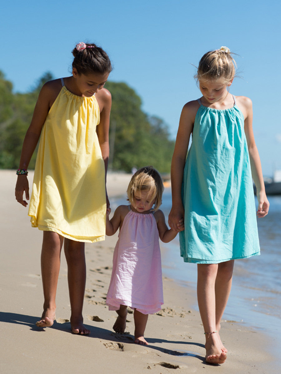 Beach Life Australia - Sandy Feet Australia - Girls Tie Beach Dress Duckegg Blue