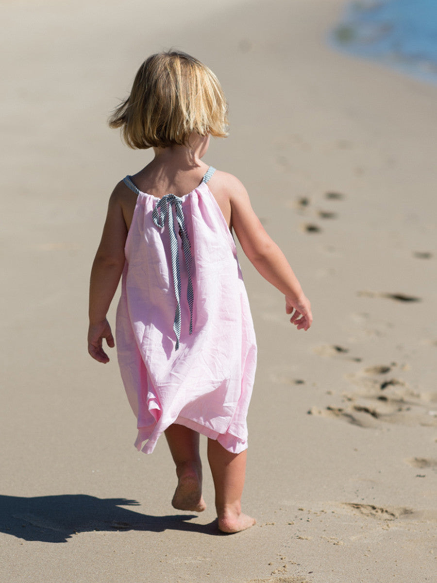 Beach Life Australia - Sandy Feet Australia - Girls Tie Beach Dress Pink