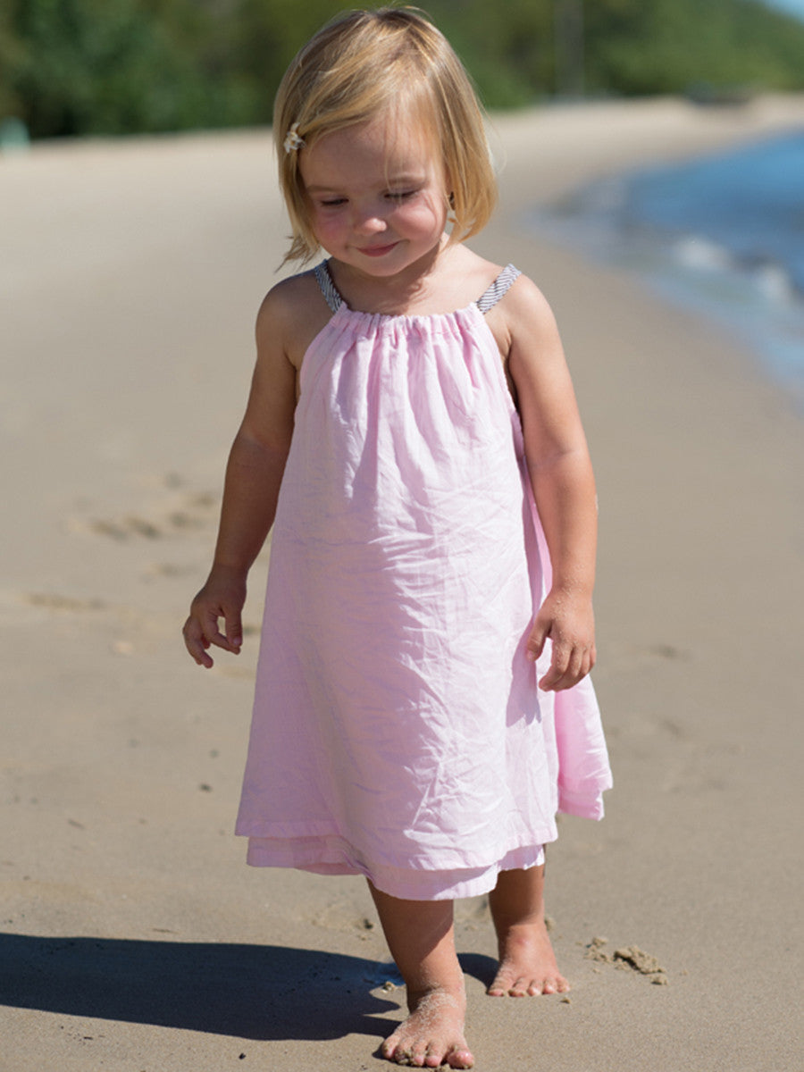 Beach Life Australia - Sandy Feet Australia - Girls Tie Beach Dress Pink