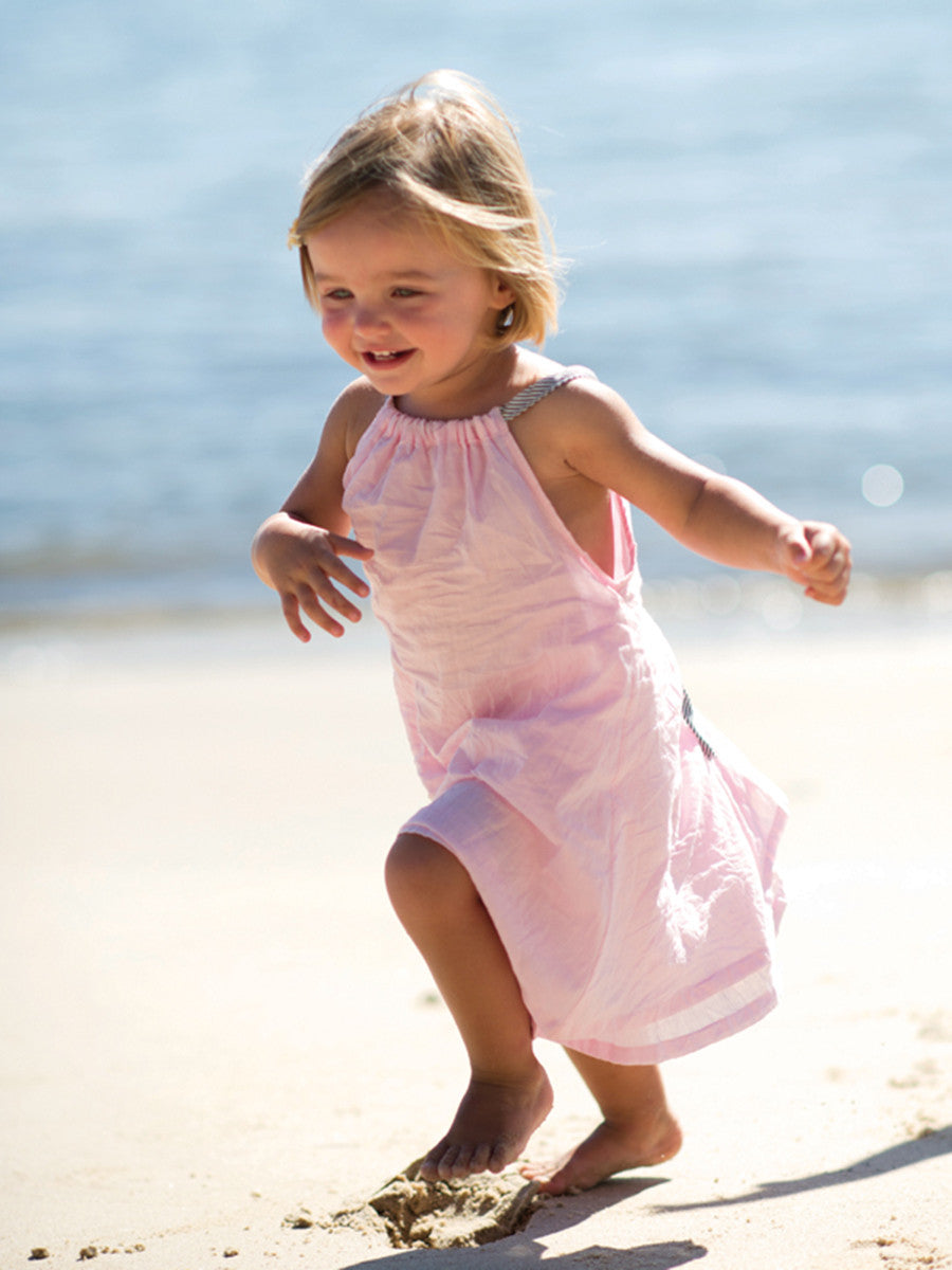 Beach Life Australia - Sandy Feet Australia - Girls Tie Beach Dress Pink Beach Life Australia - Sandy Feet Australia - Girls Tie Beach Dress Pink